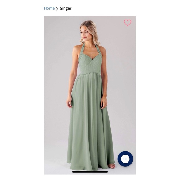 blue sage bridesmaid dresses Whitney Satin Floral Print Dress main image 0